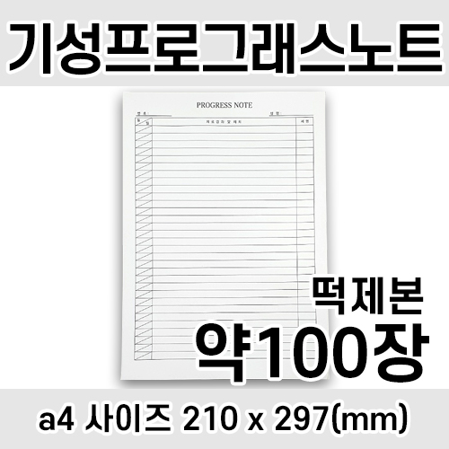 기성 프로그래스노트 A4 100매